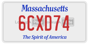 6CXD74  license plate in MA