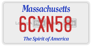 6CXN58  license plate in MA