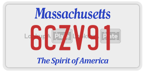 6CZV91  license plate in MA
