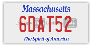 6DAT52  license plate in MA