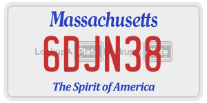 6DJN38 license plate in Massachusetts
