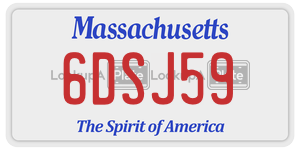 6DSJ59 license plate in Massachusetts