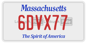 6DVX77  license plate in MA