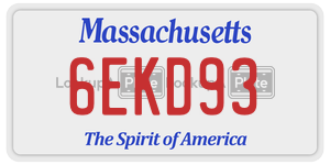 6EKD93  license plate in MA