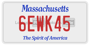 6EWK45  license plate in MA
