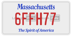 6FFH77 license plate in Massachusetts