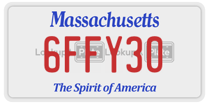 6FFY30 license plate in Massachusetts