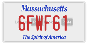 6FWF61 license plate in Massachusetts