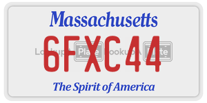 6FXC44  license plate in MA