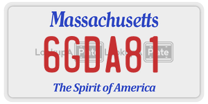 6GDA81  license plate in MA