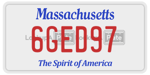 6GED97  license plate in MA