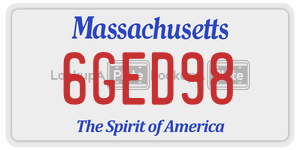 6GED98  license plate in MA