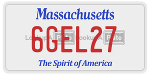 6GEL27 license plate in Massachusetts