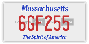 6GF255  license plate in MA