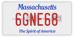 6GNE68 license plate in Massachusetts