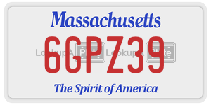 6GPZ39 license plate in Massachusetts