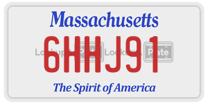 6HHJ91  license plate in MA
