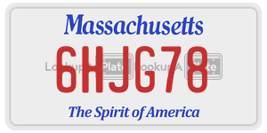 6HJG78  license plate in MA