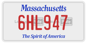 6HL947 license plate in Massachusetts