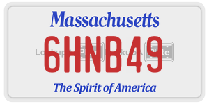 6HNB49  license plate in MA