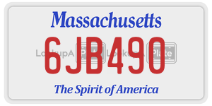 6JB490 license plate in Massachusetts