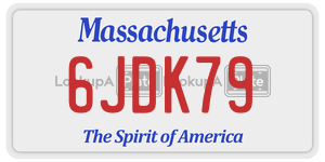 6JDK79 license plate in Massachusetts