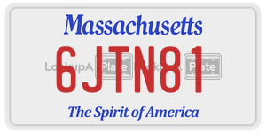 6JTN81  license plate in MA