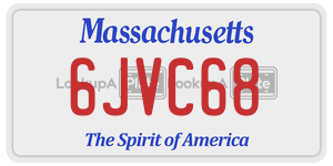 6JVC68 license plate in Massachusetts