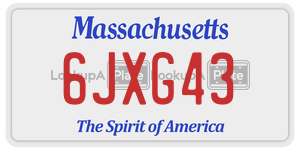 6JXG43  license plate in MA
