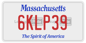6KLP39  license plate in MA