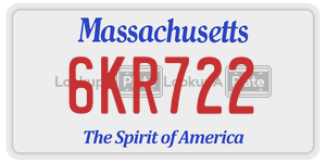 6KR722  license plate in MA