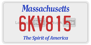 6KV815  license plate in MA