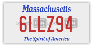 6LLZ94  license plate in MA