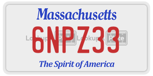6NPZ33  license plate in MA