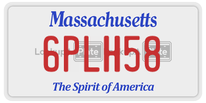 6PLH58  license plate in MA
