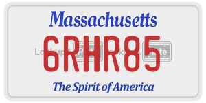 6RHR85  license plate in MA