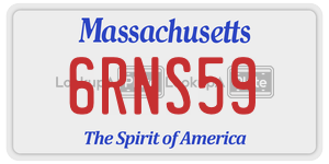 6RNS59 license plate in Massachusetts