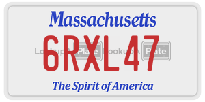 6RXL47  license plate in MA