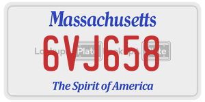 6VJ658 license plate in Massachusetts