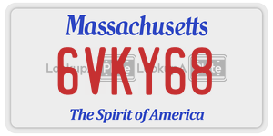6VKY68 license plate in Massachusetts