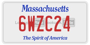 6WZC24  license plate in MA