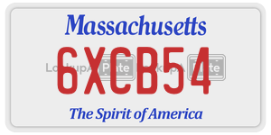 6XCB54  license plate in MA