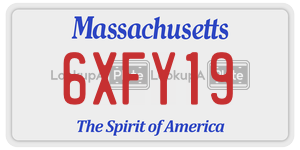 6XFY19  license plate in MA