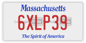 6XLP39  license plate in MA