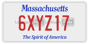6XYZ17  license plate in MA