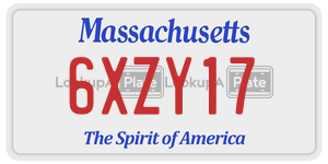 6XZY17  license plate in MA