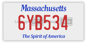 6YB534 license plate in Massachusetts