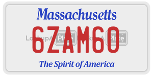 6ZAM60  license plate in MA