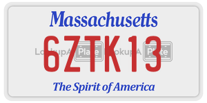 6ZTK13 license plate in Massachusetts