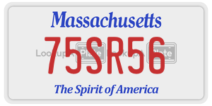 75SR56 license plate in Massachusetts